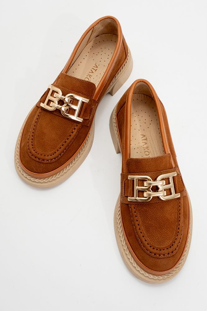 kadin-deri-tokali-loafer-TABA NUBUK-NHR252178-0087888_0